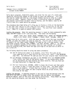 Program Title & Instructions Without Using Memory